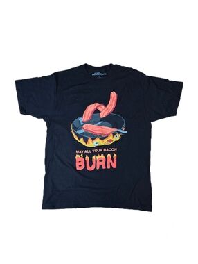 Howl's Moving Castle May All Of Your Bacon Burn T-shirt Black Size Large L Flame
